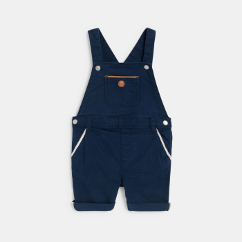 سالوبيت قصير من القطن وقميص بولو، باللون الأزرق، للفتيان الصغار.